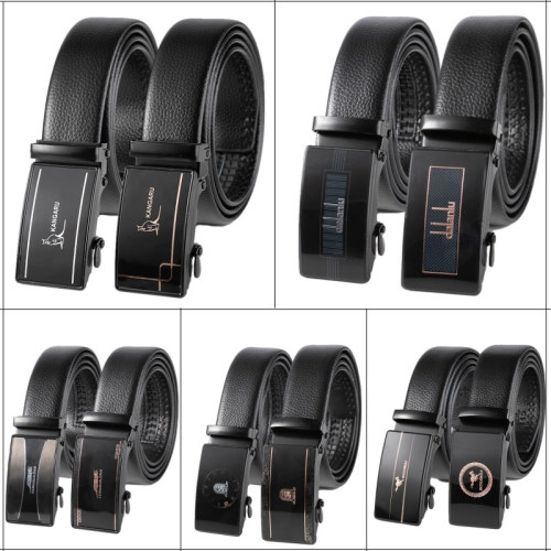 Belt Men‘s PVC Imitation Cowhide Comfort Click Belt New Men‘s Business Pants Belt Factory Direct Sales Custom