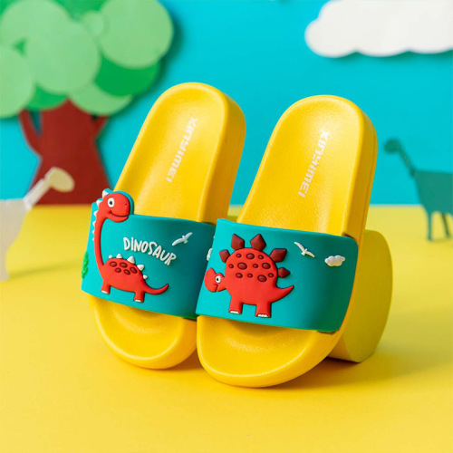 2021 New Cute Dinosaur Children‘s Slippers Baby Home Slippers Non-Slip Wear-Resistant Boys and Girls Slippers