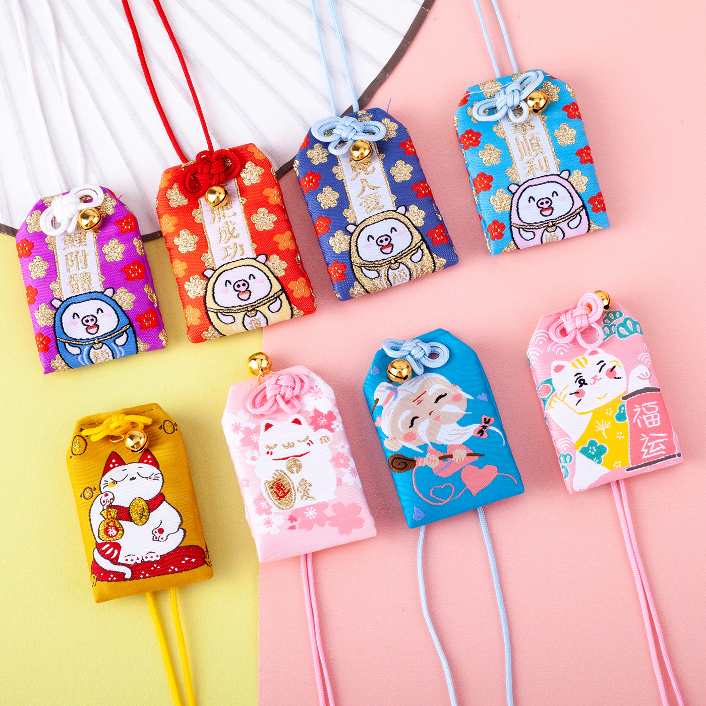 厂家批发日式刺绣祈福袋随身香包挂件香囊空袋日本和风御守现货