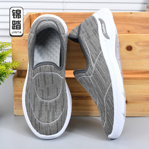 2023 middle-aged and elderly walking shoes men‘s slip-on breathable old beijing cloth shoes casual shoes soft bottom old men‘s shoes