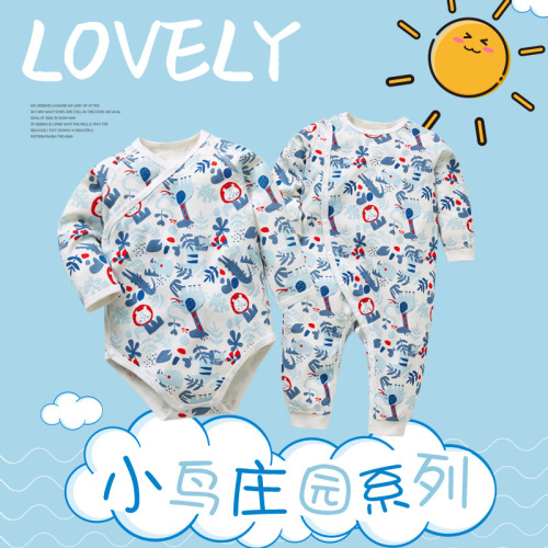 Baby Jumpsuit Autumn New Products in Stock Wholesale 0-3 Children‘s Clothing Baby Bodysuit Yi Long Sleeve Triangle Rompers Romper Delivery