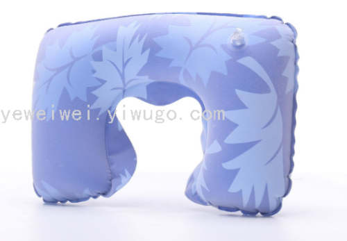 Full Printed PVC Flocking Travel Pillow Outdoor Sports Leisure U-Shaped Pillow Inflatable U-Shaped Pillow