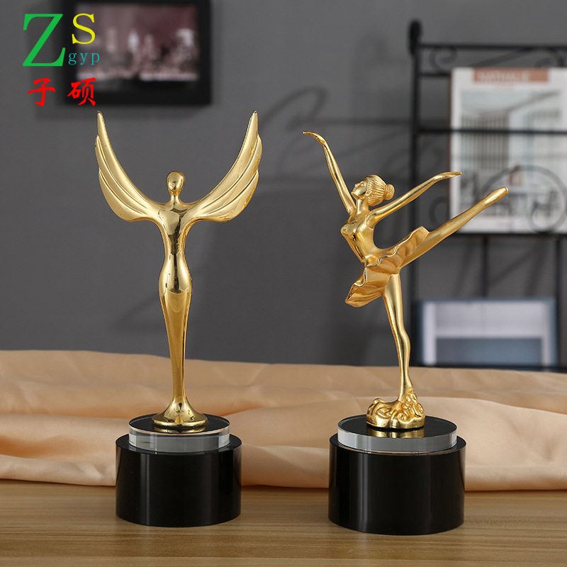 金属奖杯奖牌奥斯卡天使小金人舞蹈比赛颁奖水晶礼品奖牌定制批发
