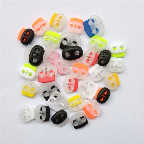 New Double-Hole Pig Nose Buckle Two-Color Spring Rope Buckle Contrast Color Elastic Adjustment Buckle Color Spot Supply 