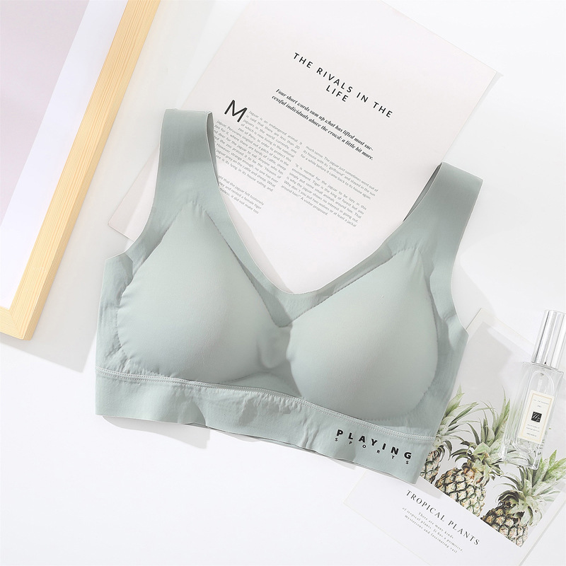 M1乳胶内衣无痕内衣女运动背心 无钢圈睡眠内衣胸罩内衣