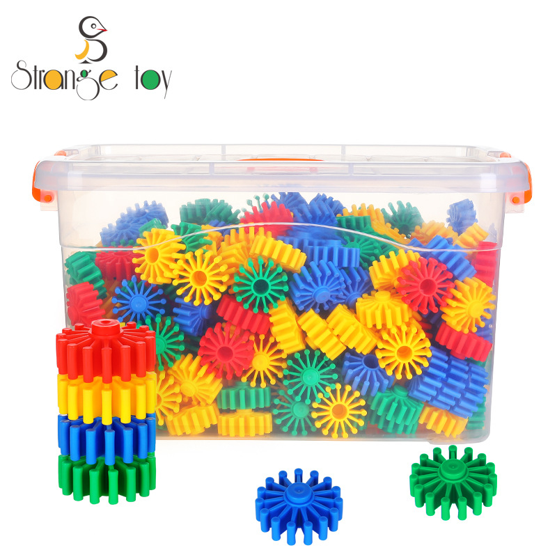 幼儿园批发童趣早教圆形齿轮拼插积木大颗粒加厚儿童桌面玩具