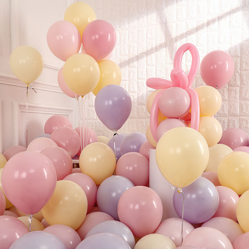 马卡龙气球18寸12寸10寸乳胶气球节日婚庆派对气球婚房装饰气球