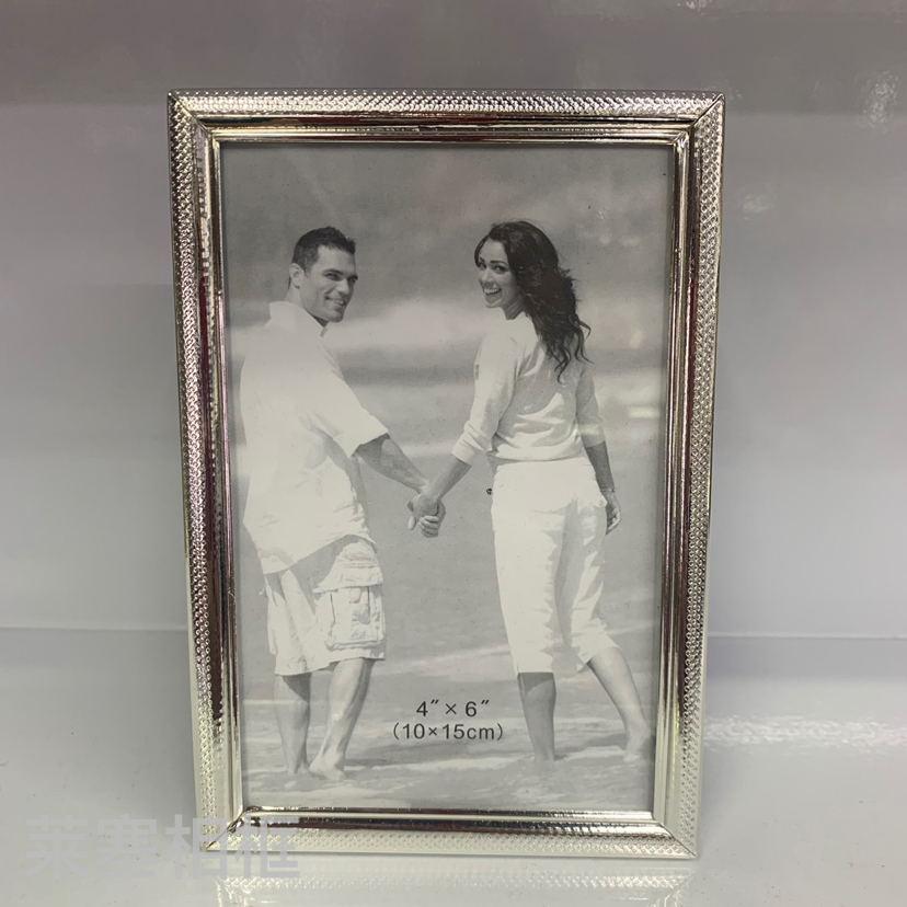 磨纹铁电镀银色玻璃创意摆件照片家居装饰礼物工艺品金属相框
