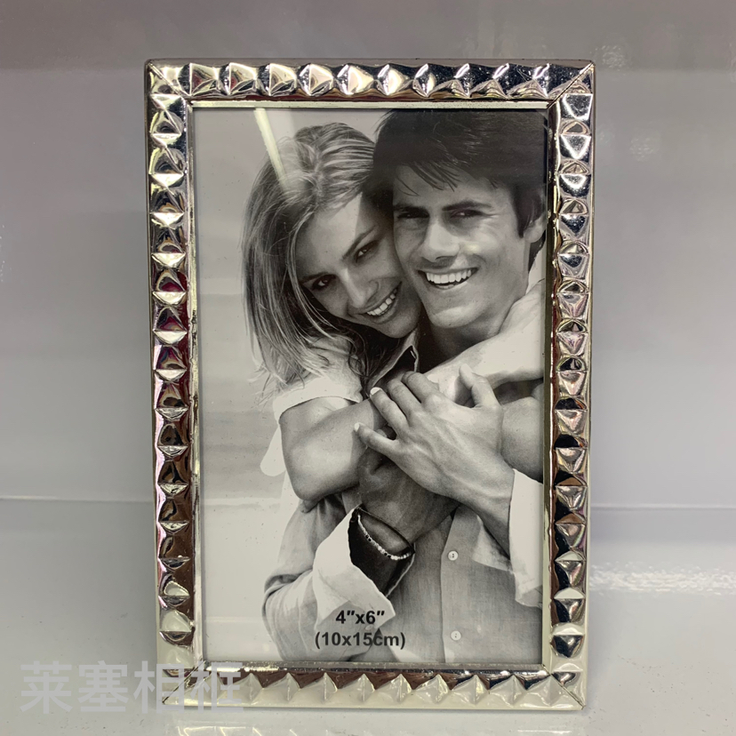 方块形铁电镀银色玻璃创意摆件照片家居装饰礼物工艺品金属相框