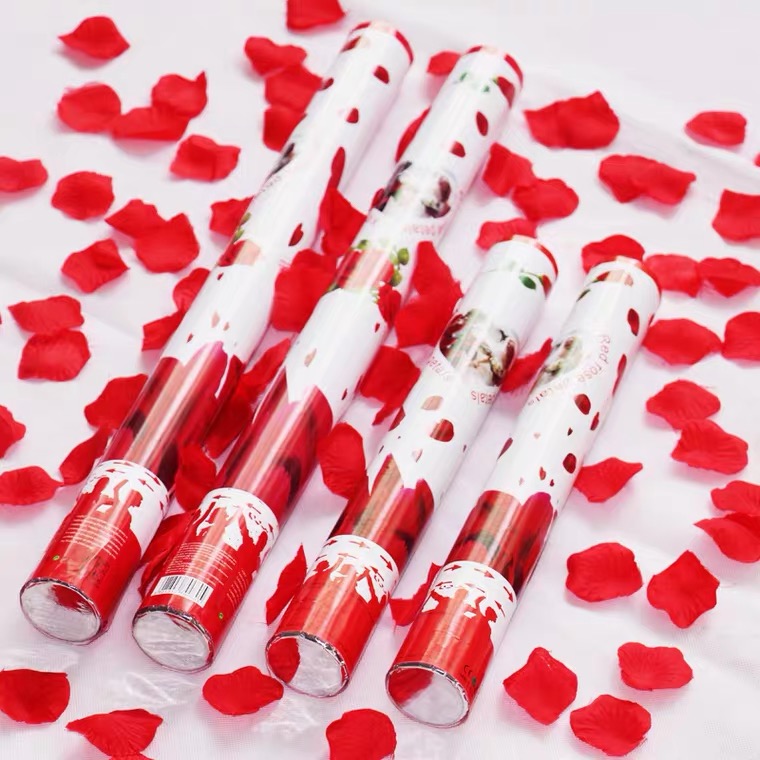 节日透明管纸管亮片纸片五彩纸屑礼花礼炮花瓣礼花筒节日结婚用品