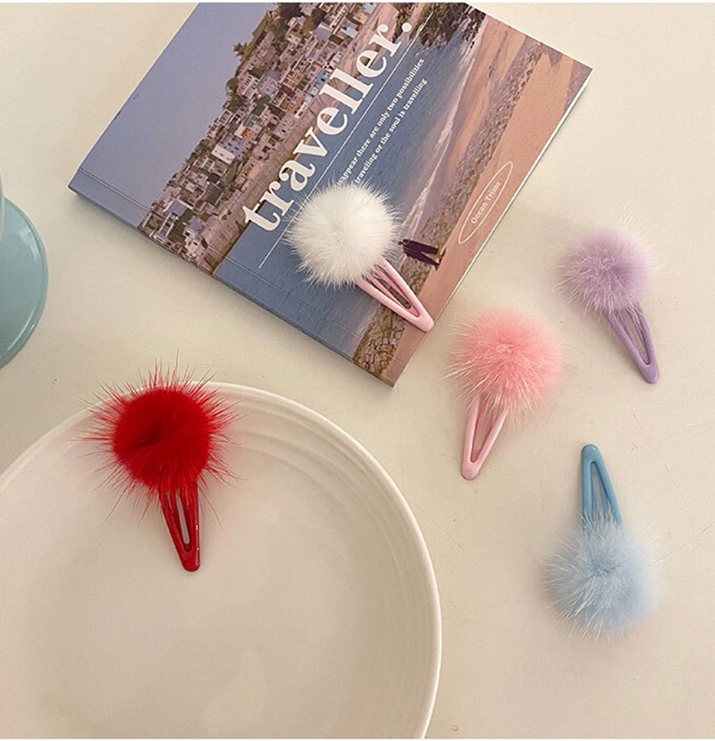 2021新款秋冬可爱毛球BB夹少女心简约毛毛发夹刘海夹甜美日韩发饰