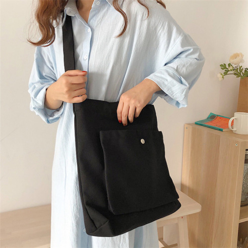 artistic canvas women‘s bag leisure shoulder bag handbag solid color travel messenger bag shopping bag printing