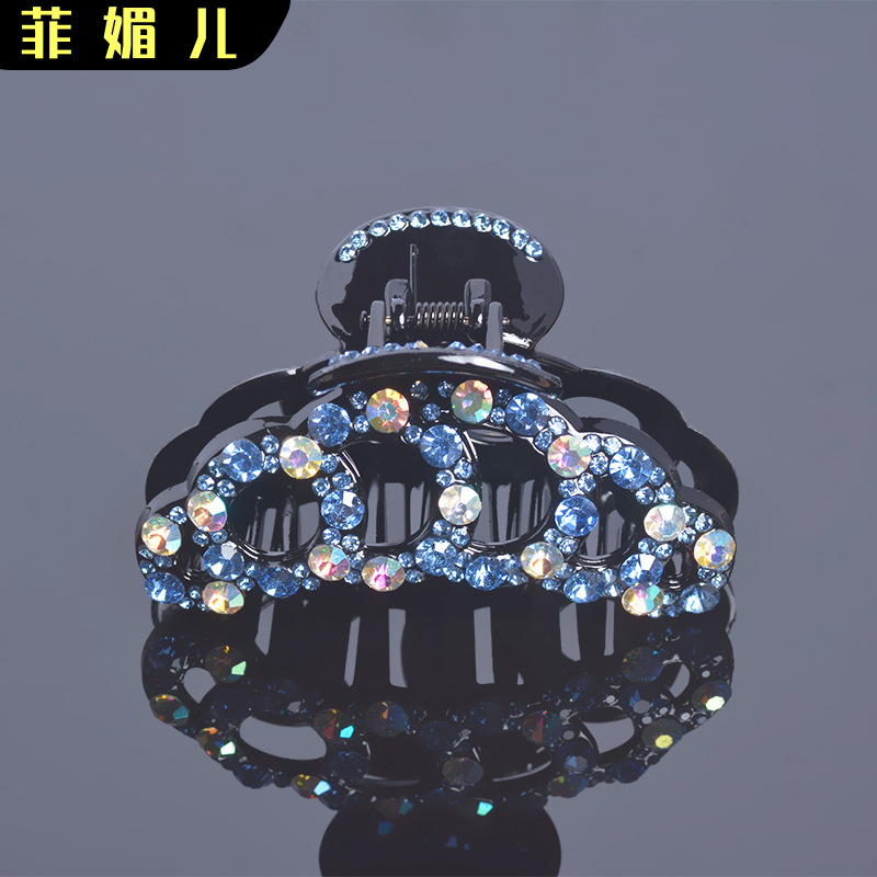 新款盘发夹水钻抓夹盘发夹网红后脑勺鲨鱼夹发饰卡子头饰厂家直销