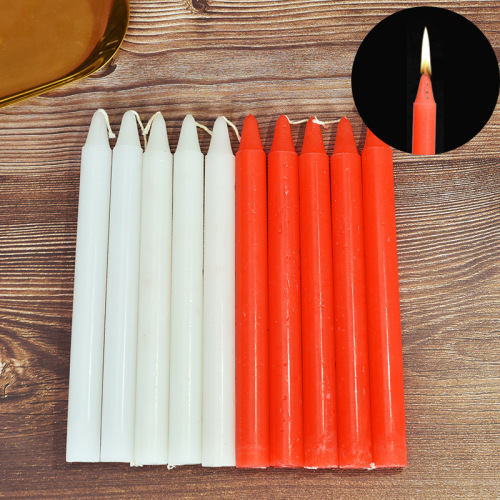 bold red and white candle 1.5/1.4/1.2cm home lighting bar ktv western restaurant buddha worship long rod candle