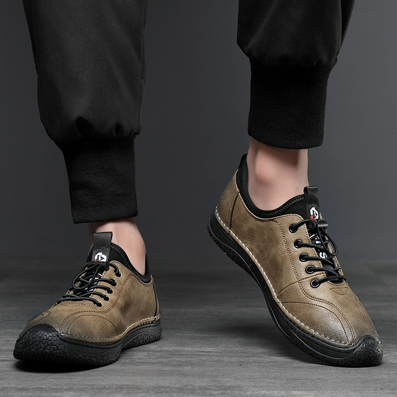 男士休闲鞋皮鞋男真皮欧洲站跨境秋季新款低帮牛皮鞋青年男鞋爆款