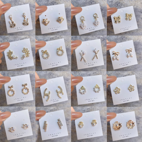 925 Silver Needle Stud Earrings for Women Korean Style New Elegant All-Match Bow Earrings Simple Pearl Earrings Wholesale 