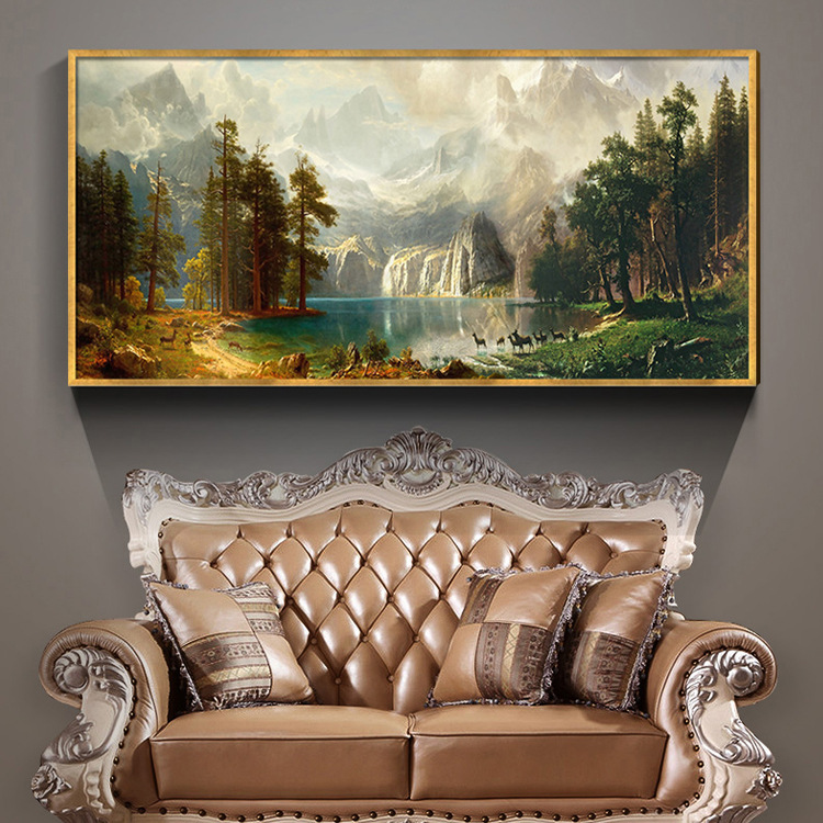 客厅油画欧框画 装饰画 民宿油画 酒店式公寓油画无框画 沙发配画