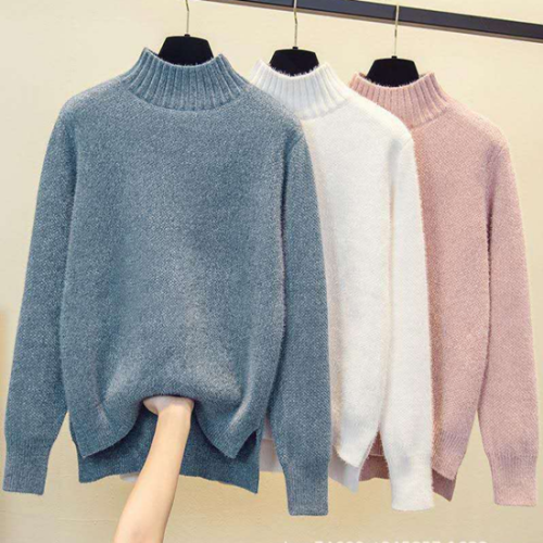 2021 foreign trade mink velvet pullover women‘s sweater stall women‘s top autumn and winter new korean style bottoming shirt women
