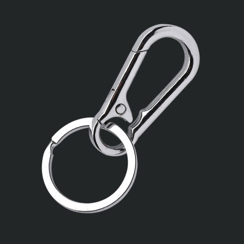 Manufacturers Supply Exquisite Flat Ring + Lobster Buckle + Keychain Jewelry Hanging Buckle Zinc Alloy Keychain