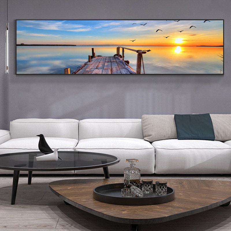 床头画现代简约北欧装饰画风景卧室酒店墙壁挂画壁画厂家批发