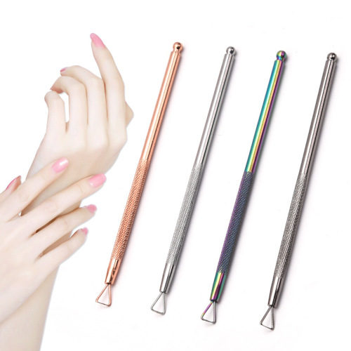 Stainless Steel Fake Nail Taking Plane Nail Enamel Remover Removal UV Polish Manicure Implement Dead Skin Push