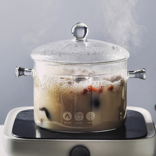 high borosilicate double-ear glass pot soup pot household glass electric ceramic stove gas open fire direct burning stew soup pot