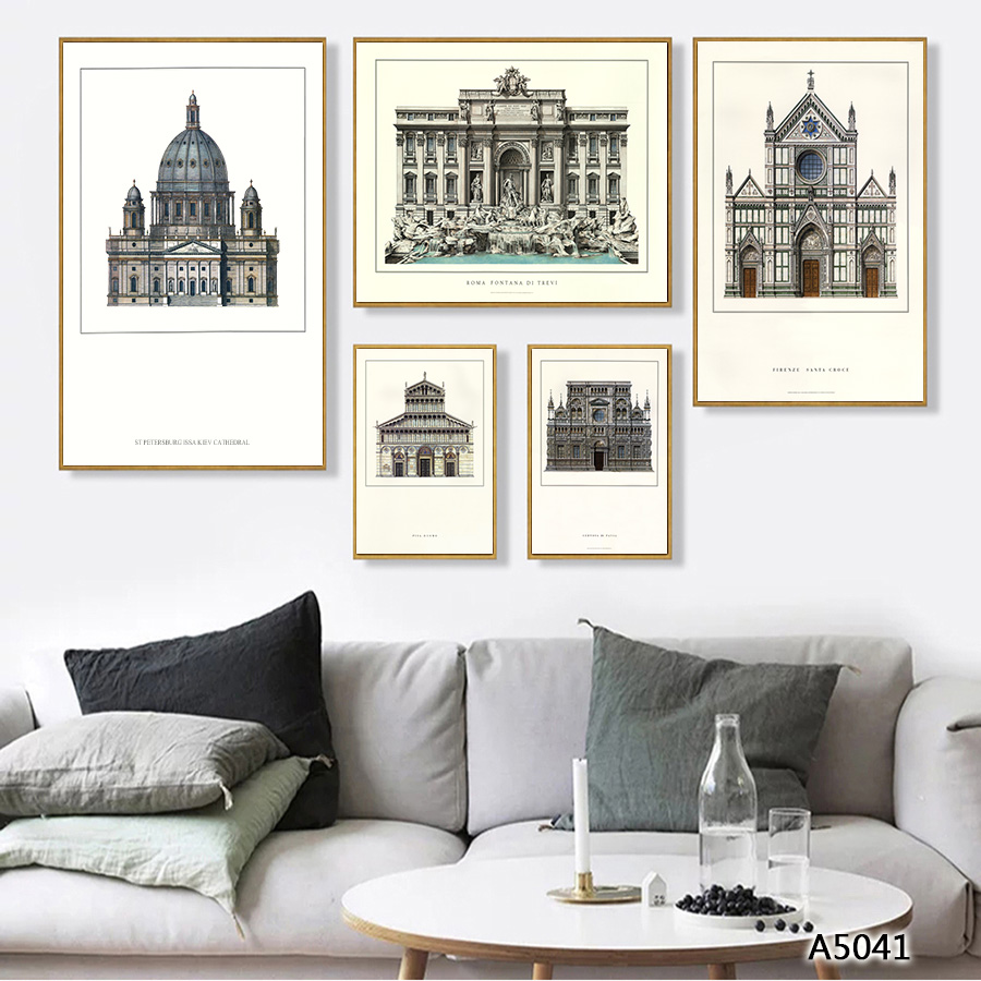 建筑风景油画壁画装饰画相框布画装饰字画挂画挂画抽象沙发床头