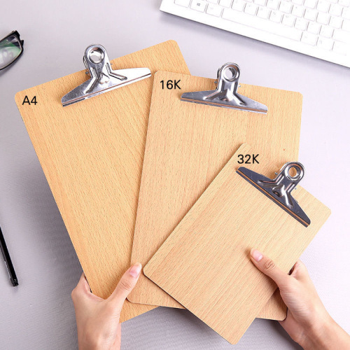 Yiwushan Office Supplies A4 Plate Holder Exam Pad Folder Thickened Hanging Wooden Hard Plywood Menu Stationery