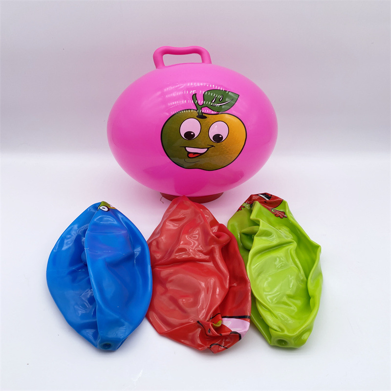 小号充气手柄球羊角球拍拍手柄球跳跳球儿童充气健身球地摊热卖