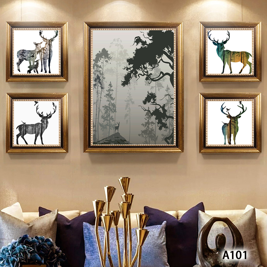 孔雀风景油画壁画装饰画相框布画装饰字画挂画挂画抽象沙发床头