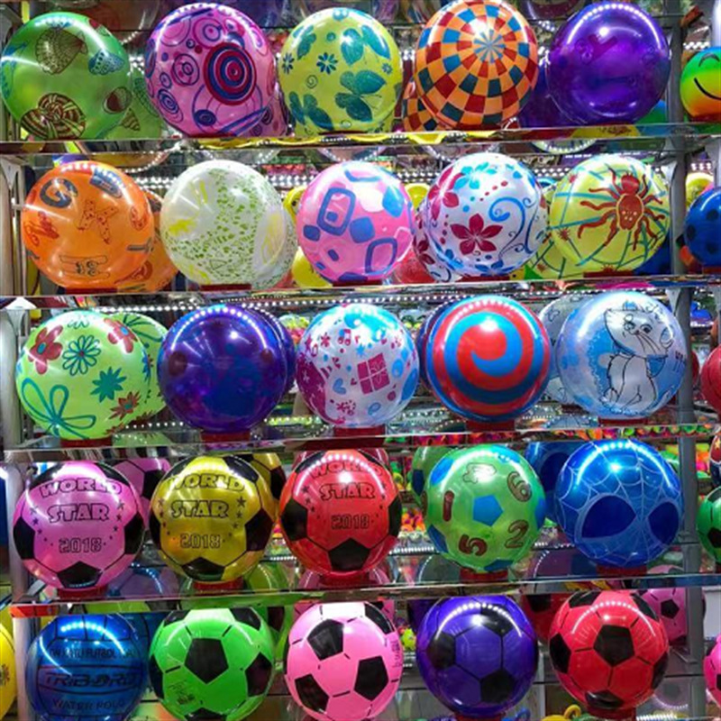 儿童充气玩具西瓜球幼儿园拍拍球小皮球2022印花球地摊热卖批发