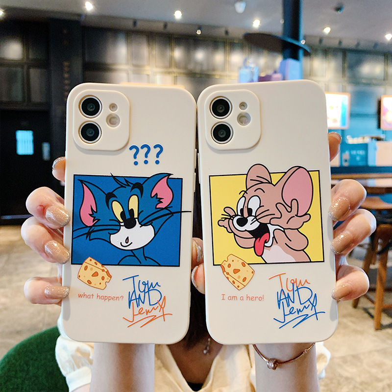 小猫苹果12pro max老鼠手机壳8plus适用苹果13手机壳iPhone11情侣