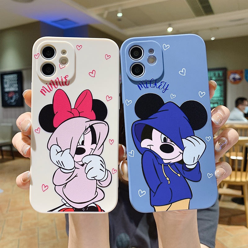 适用苹果13手机壳iPhone12魔方直边X米奇11全包软壳8plus一件代发