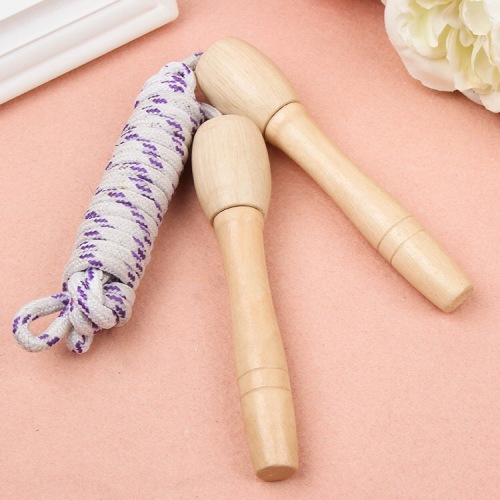 Skipping Rope with Wooden Handle Children‘s High School Entrance Examination Wooden Handle Spiral Skipping Rope Adjustable Jump Rope for One Person Student Skipping Rope Customizable Logo