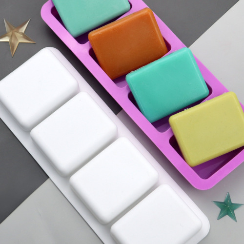 4 continuous square silicone cake mold handmade essential oil soap mold food grade baking tool