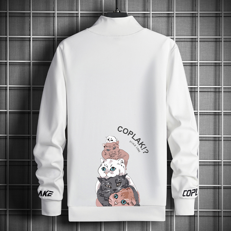 双面绒卫衣男装长袖秋冬新款潮流宽松中高领打底衫男士τ恤衫德绒