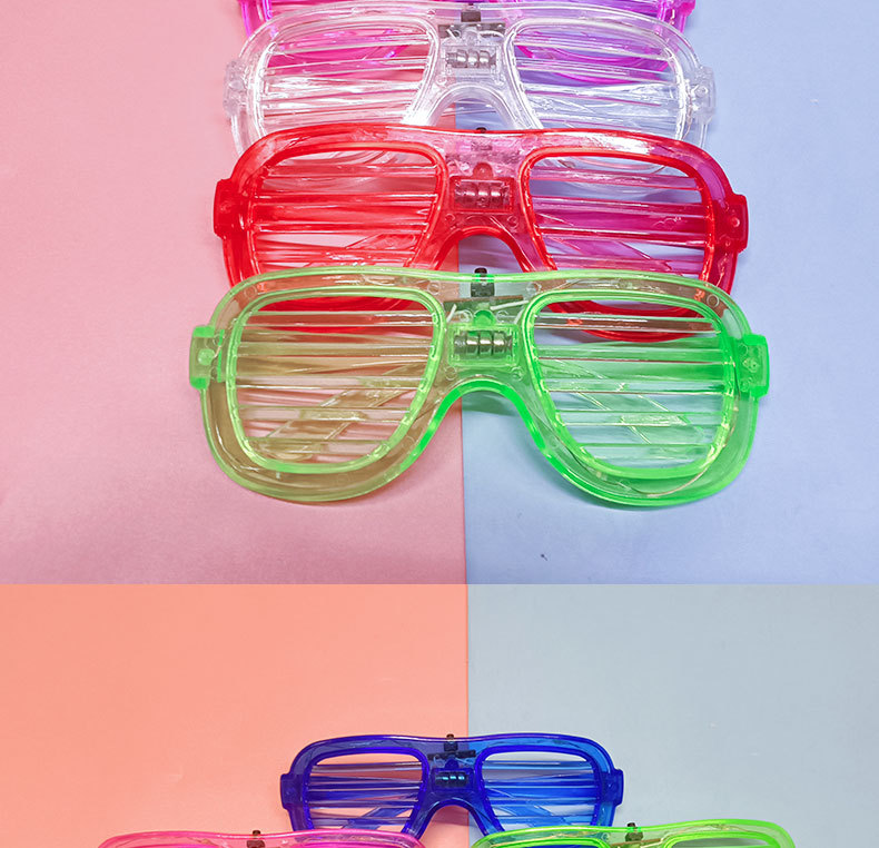 ED发光眼镜百叶窗眼镜派对蹦迪酒吧音乐节助威道具闪光眼镜玩具详情12