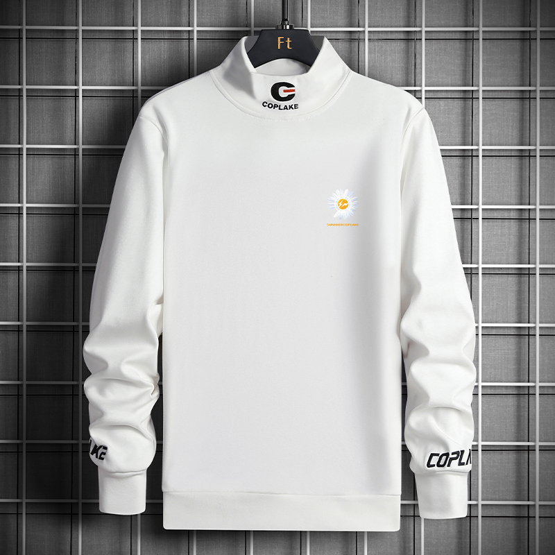 双面绒卫衣男装长袖秋冬新款潮流宽松中高领打底衫男士τ恤衫德绒