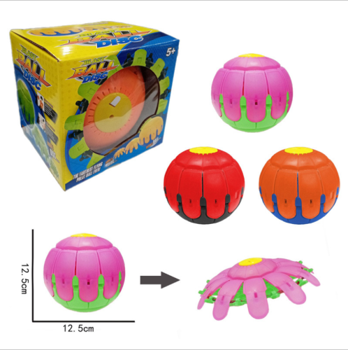 Indoor Outdoor Toys Luminous Music Flying Saucer Ball TikTok Toys Stirrup Ball Deformation UFO Pumpkin Ball