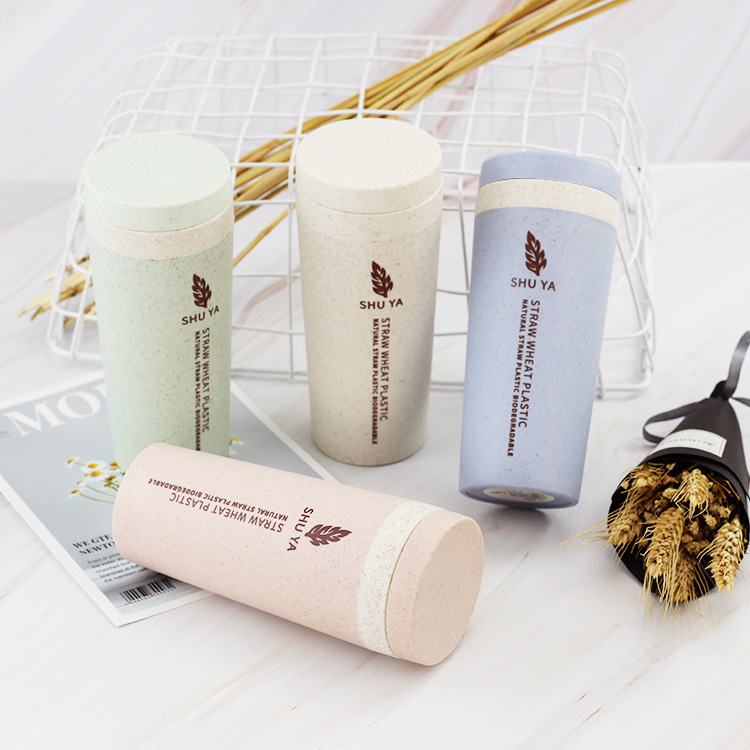 塑料杯定制小麦秸秆水杯定做麦香杯子印字logo批发礼品杯子