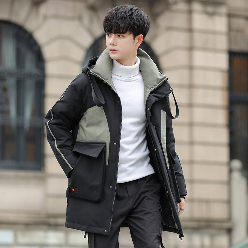 2021新款连帽羽绒服短款青年学生潮流保暖加厚白鸭绒男士外套