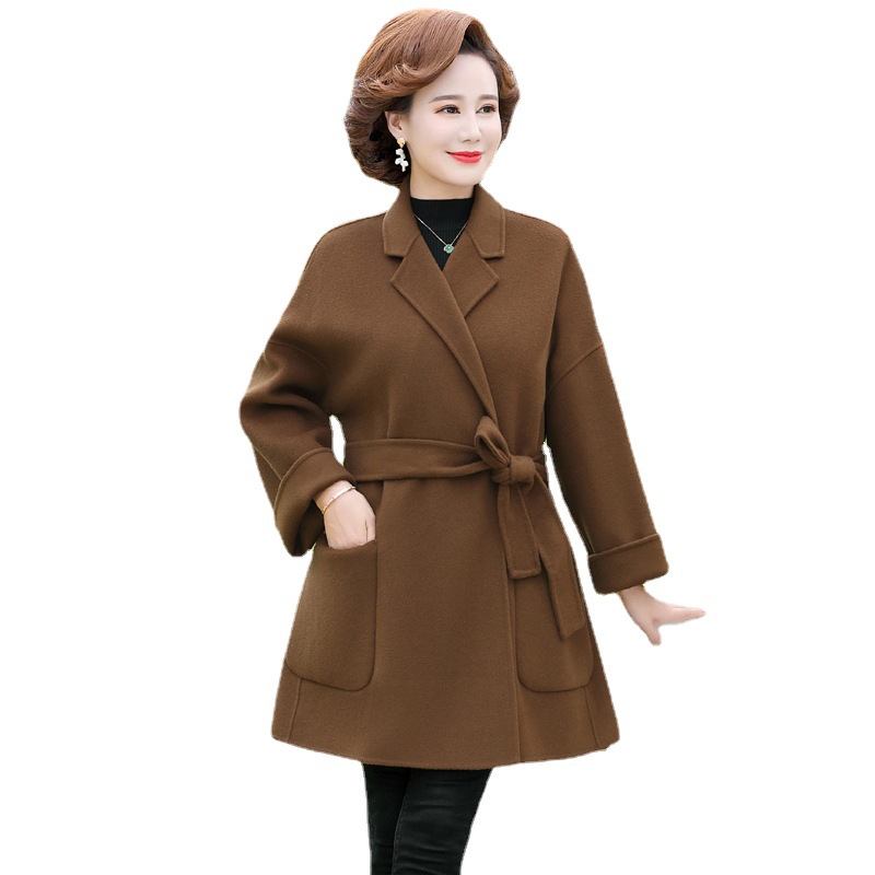 女装 天好服饰羊绒大衣羊毛女式毛呢 新款毛呢中老年女装秋冬外套