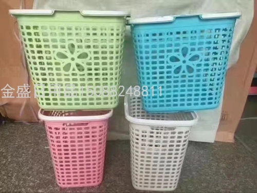 Plastic Laundry Basket Storage Basket Creative Hollow Bath Portable Multi-Purpose Laundry Basket Basket