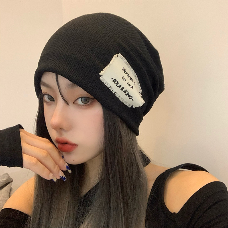 韩国ins复古冷淡风百搭堆堆帽针织保暖帽子包头冷帽潮情侣网红女
