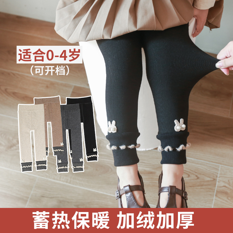 21年秋冬新款婴儿打底裤可开档加绒加厚保暖女童打底裤儿童连裤袜