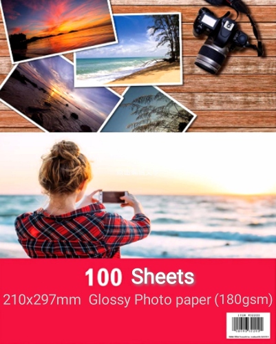180gsm Highlight photo Paper Gloss Photo Paper A4 Inkjet Photo Paper 100 Sheets Per Pack
