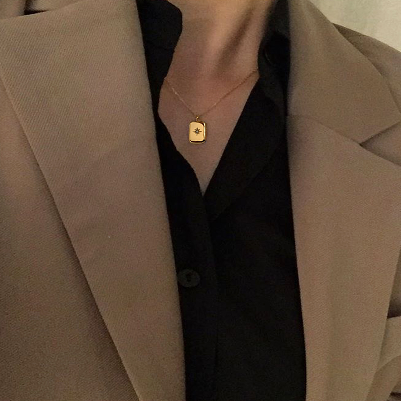 神仙项链~Amazing~高品质美国18K包金方形方块冰糖闪钻锁骨链项链