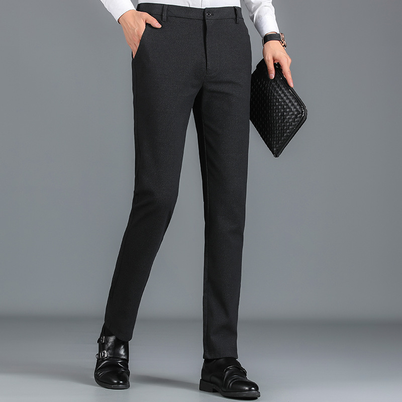 2021秋季新款男式休闲裤商务免烫直筒修身西裤男士休闲长裤子男
