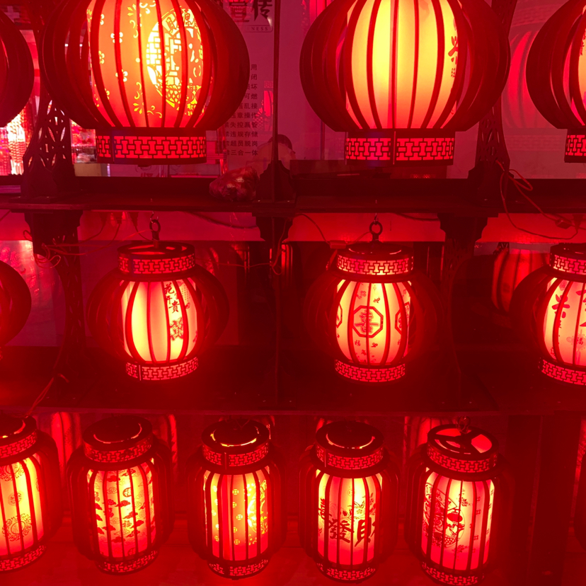 羊皮灯笼吊灯中国风户外防水防晒广告定制印字中式仿古红灯笼挂件