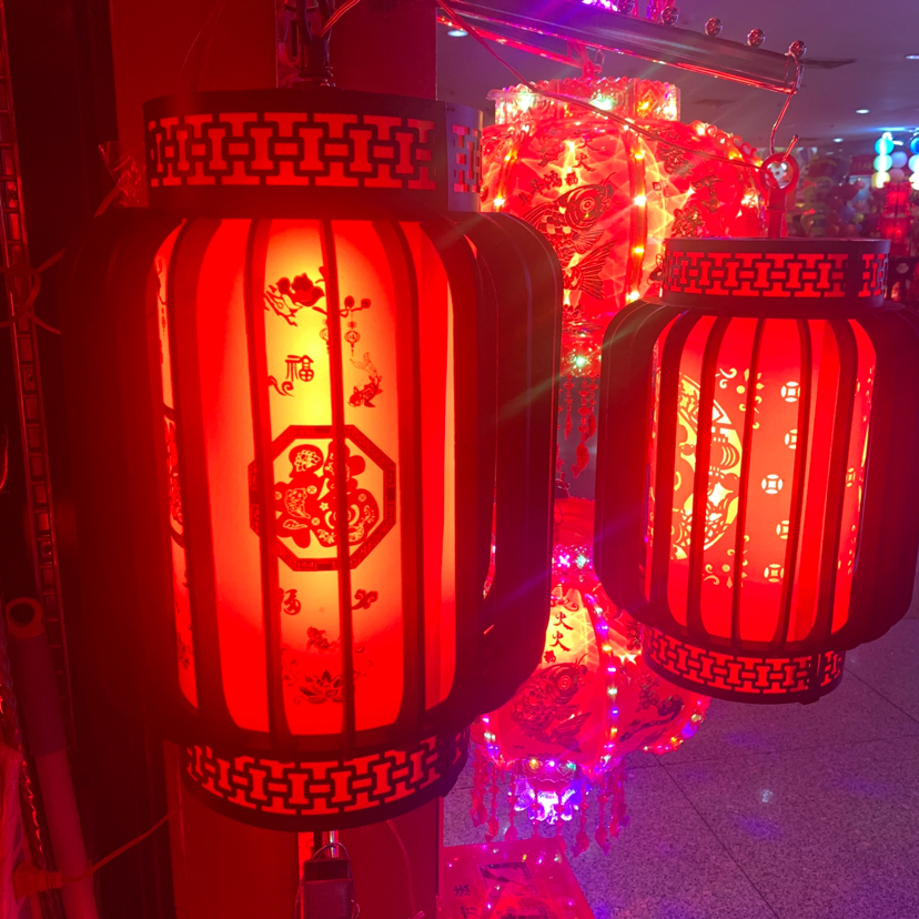羊皮灯笼吊灯中国风户外防水防晒广告定制印字中式仿古红灯笼挂件
